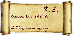 Kegyes Lóránt névjegykártya